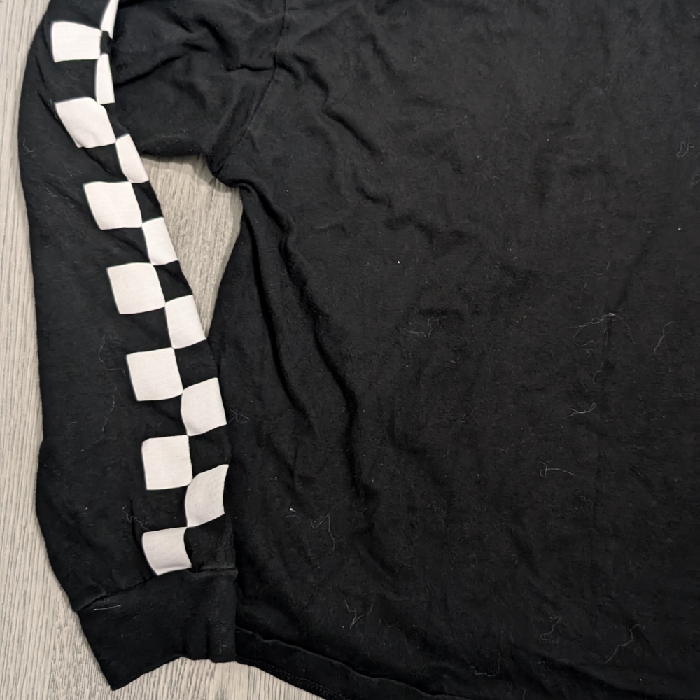 Forever 21 Checkerboard Long Sleeve Crop Top Small Emo Scene Y2K - Picture 2 of 9